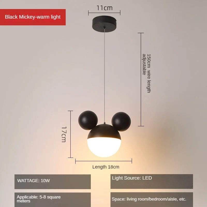 suspension créative tête de souris design moderne pour enfants