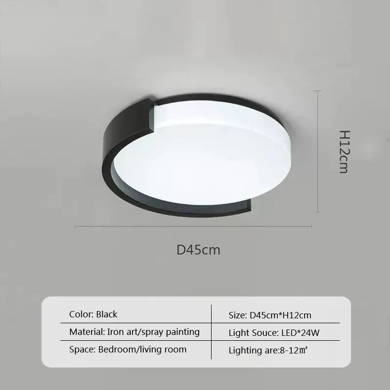 plafond moderne à leds simple décoratif lumière loft lampe ronde