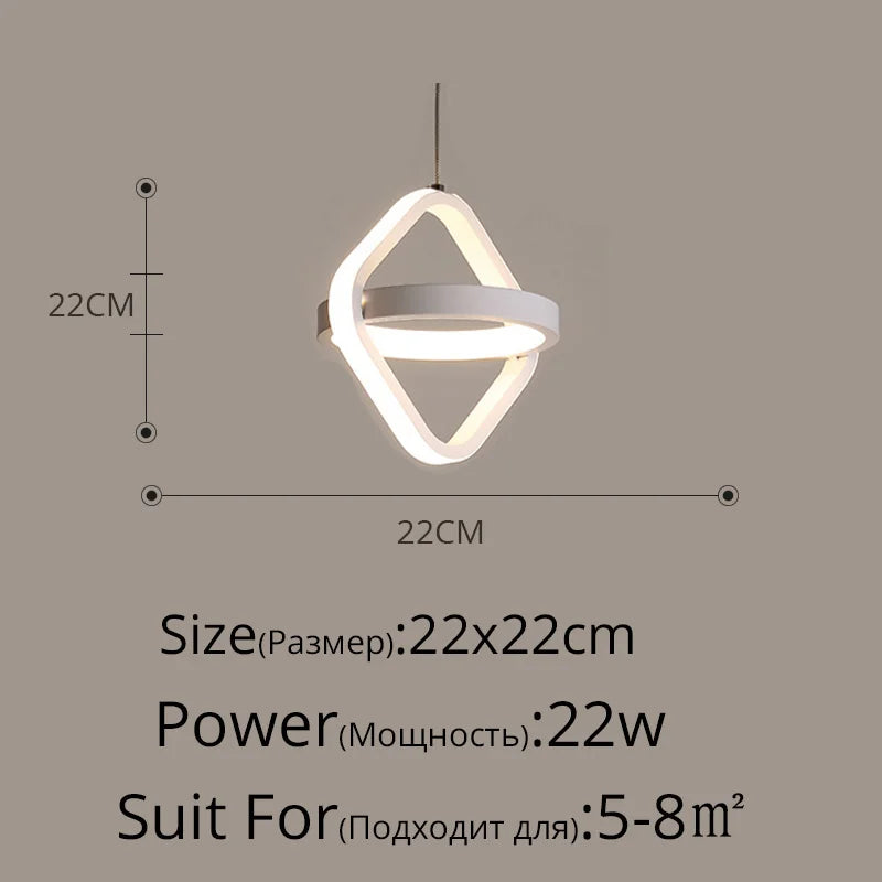 suspension led moderne pour éclairage intérieur design élégant