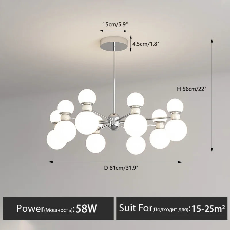 lustre suspendu dimmable pour décoration intérieure moderne