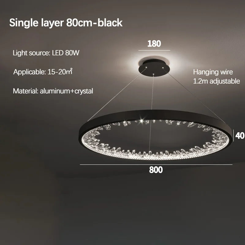 lustre en cristal design luxe avec éclairage led