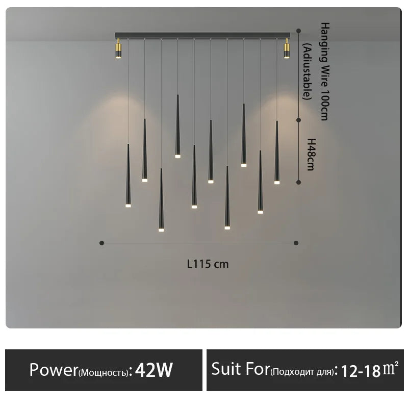 lustre moderne lumineux à économie d'énergie pour une ambiance chaleureuse