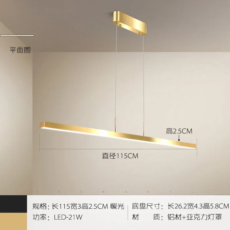 suspension à led en cuivre pour décoration intérieure élégante