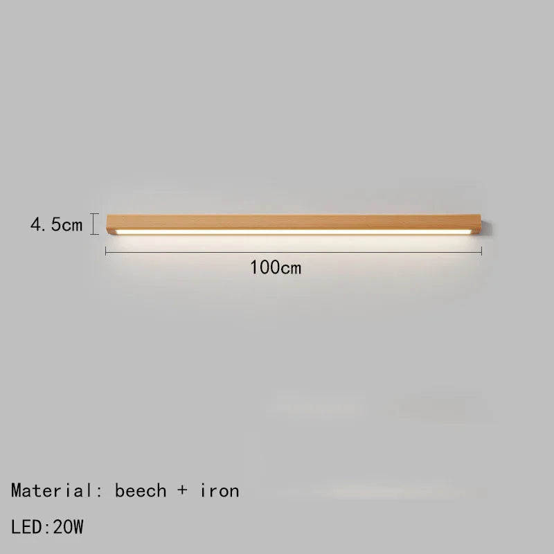 applique murale led en bois nordique à gradation