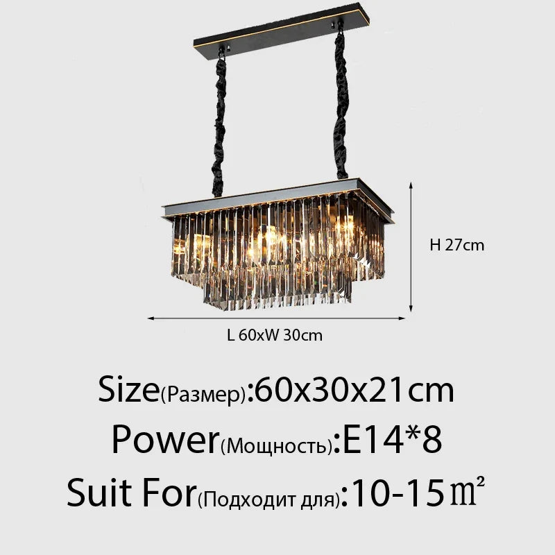 Lustre en cristal LED moderne américain salon salle à manger Villa suspension chambre plafond suspension lampe décor à la maison Lustre