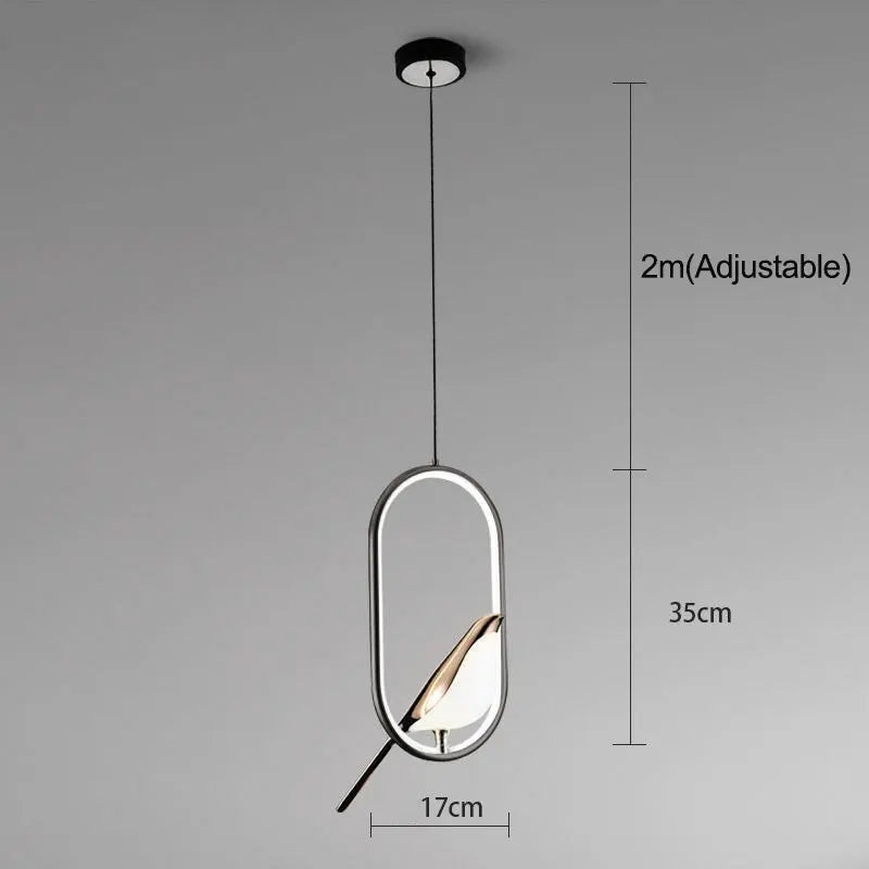 Nordique créatif pie suspension lumières lumière de luxe postmoderne personnalité suspension lampe étude chambre chevet Led lustre