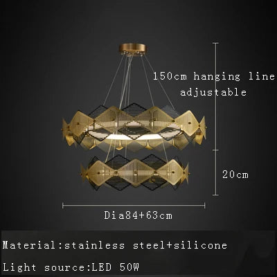 lustre post-moderne acier inoxydable lampe led minimaliste italienne