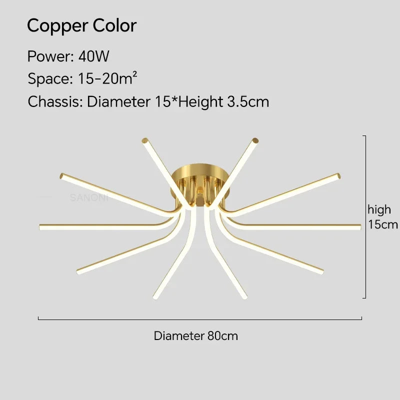 plafonnier led moderne avec télécommande pour décoration intérieure