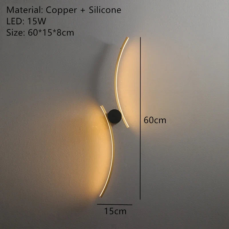 applique murale led moderne en laiton pour éclairage décoratif