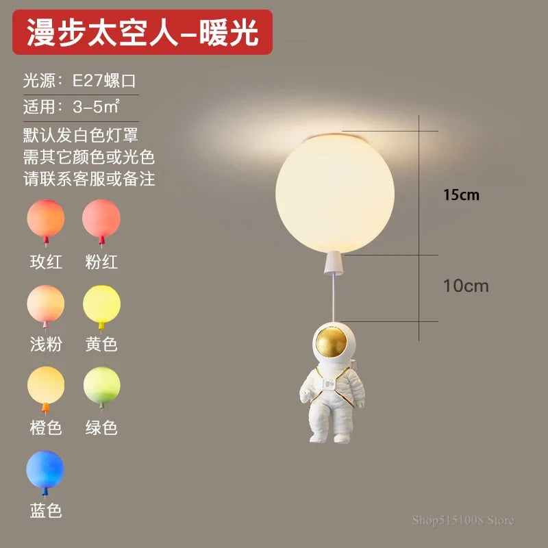 plafonnier led nordique créatif astronaute ballon pour enfants
