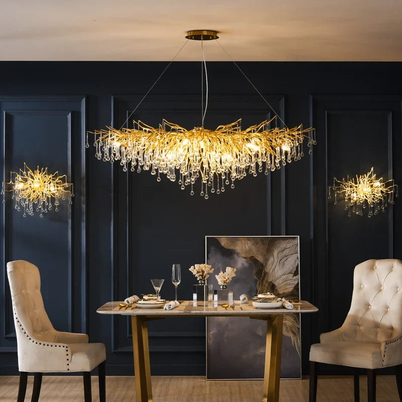 lustre en cristal led de luxe moderne simple intérieur