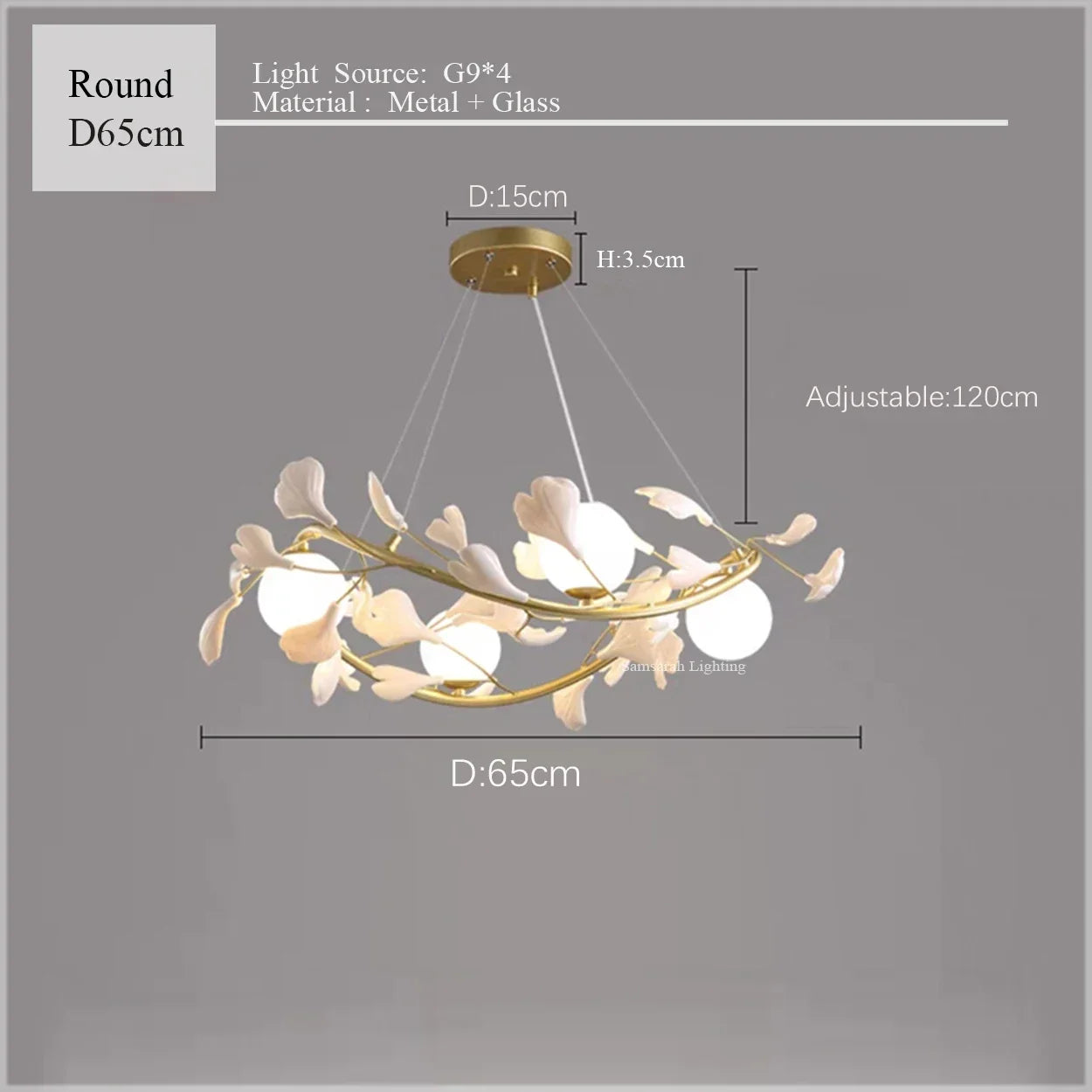 suspension luxe ginkgo design moderne pour éclairage élégant
