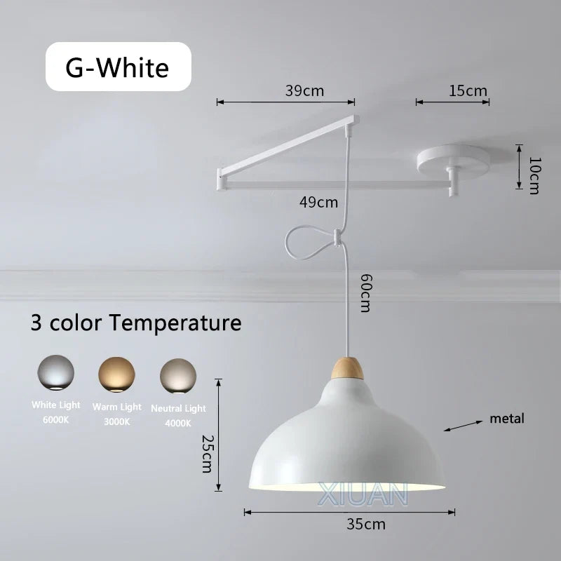 suspension nordiques led en bois massif pour restaurant