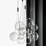 lustre nordique en verre avec suspension led pour décoration intérieure