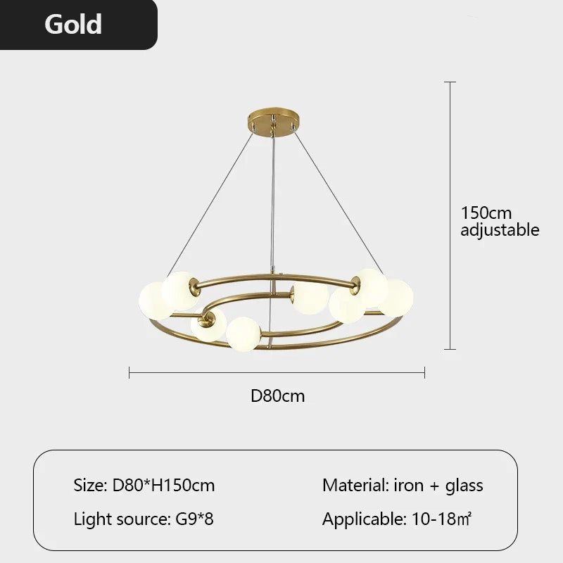 lustre postmoderne créatif minimaliste éclairage anneau rond design élégant