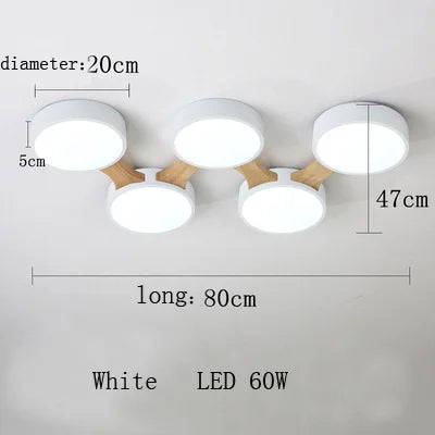 plafonnier moderne en bois avec éclairage led intérieur