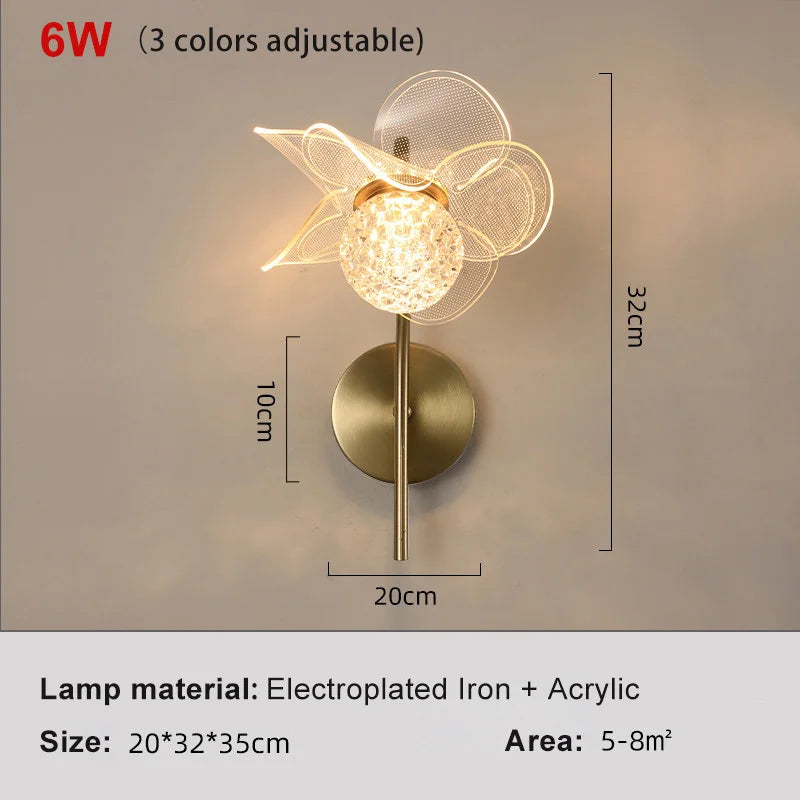 Modern Led personalized decoration lotus leaf garden wall lamp, bedside bedroom, living room, staircase, corridor, kitchen backg