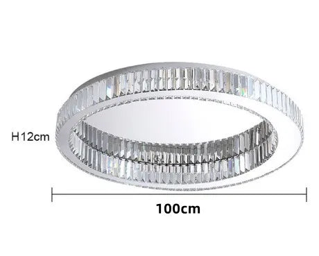 plafonnier circulaire en cristal moderne pour décoration intérieure