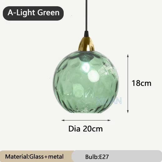 lustre en verre coloré lumineux pour restaurant