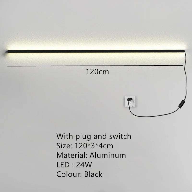applique murale led moderne avec interrupteur de gradation pour décoration