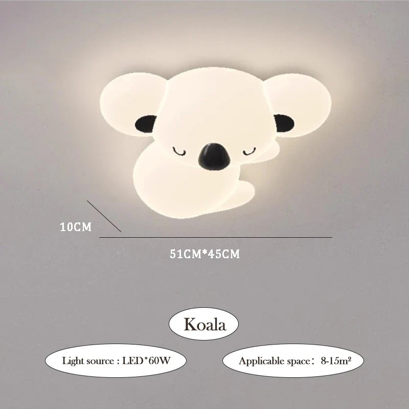 plafonnier mignon ourson koala pour chambre d'enfant décor créatif