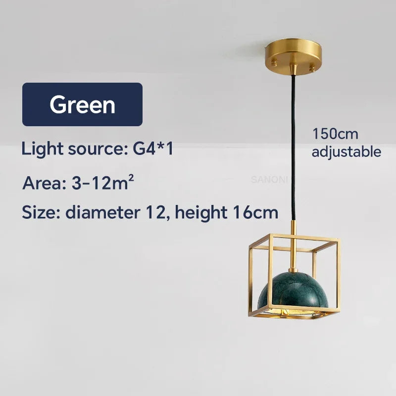 suspension nordique en marbre et cuivre design moderne