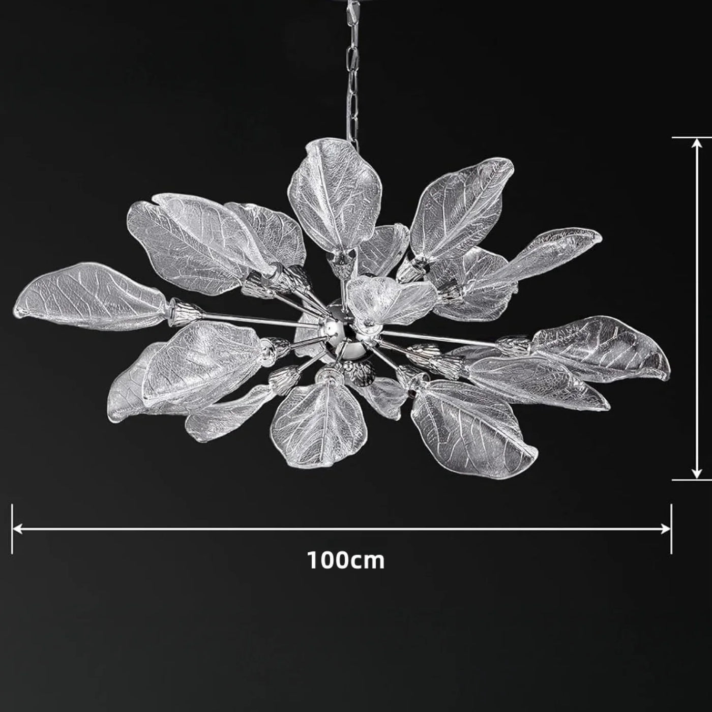 lustre moderne en métal avec design élégant et feuilles décoratives