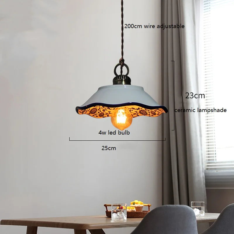 Suspension led en céramique moderne simple