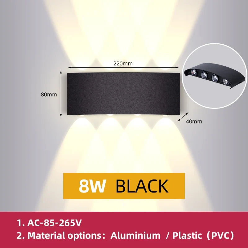applique murale extérieure led luminaire étanche pour jardin décoratif