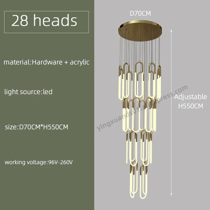 suspension moderne design nordique éclairage led loft élégant