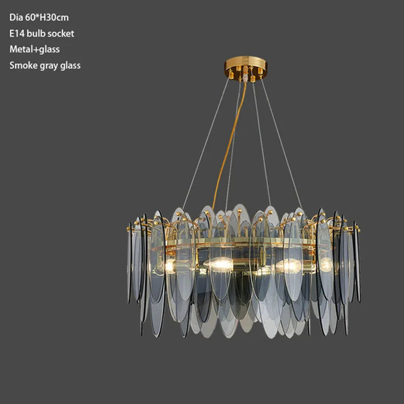 lustre en verre nordique pour décoration intérieure élégante