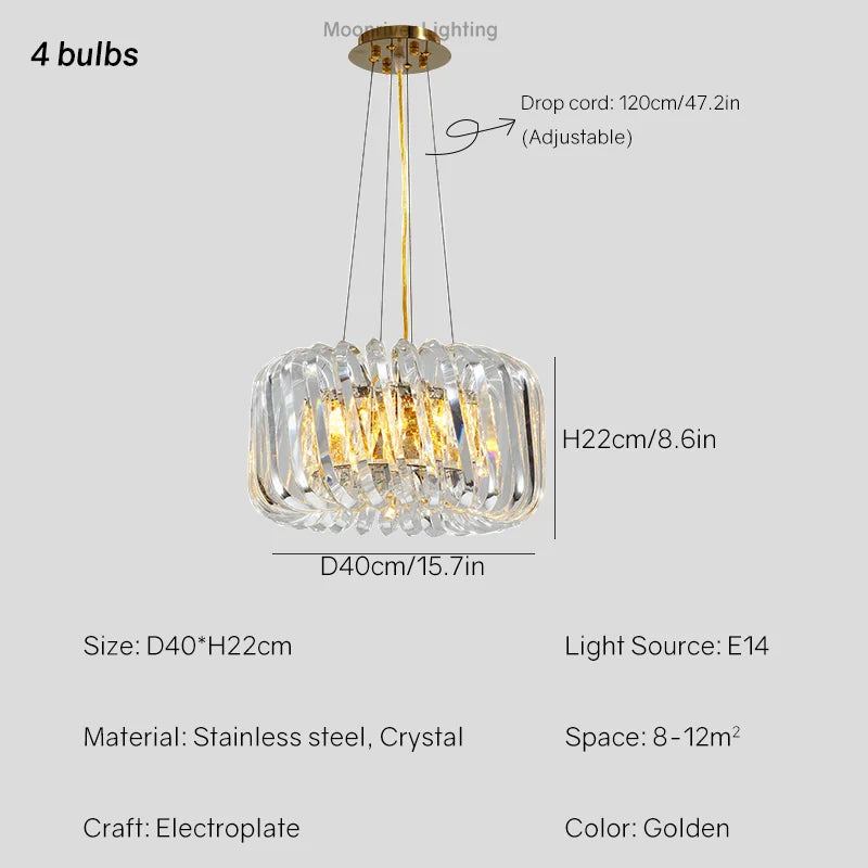 lustre en cristal lumineux pour décoration intérieure élégante et moderne