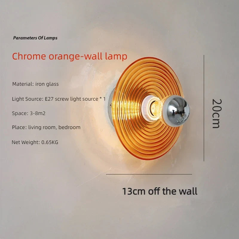 applique murale led en verre ondulé nordique pour décoration d'ambiance