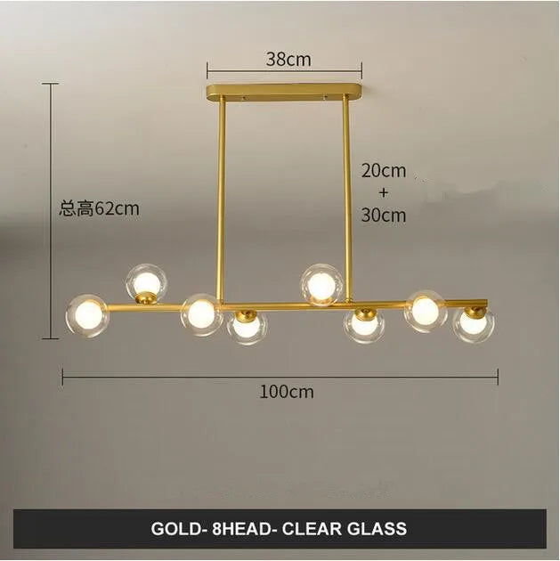 Lustre design boules de verre horizontales