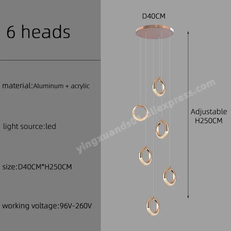 lustre à led design moderne pour éclairage suspendu élégant