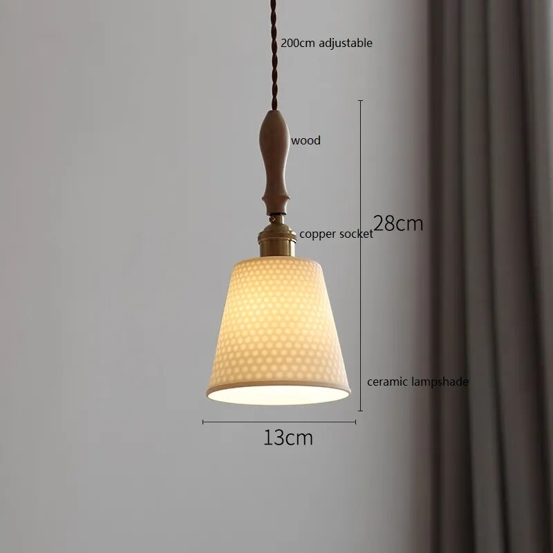 Suspension design led papillon céramique et bois