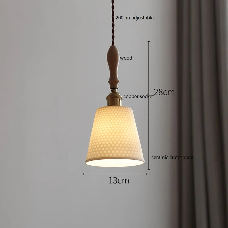 suspension LED en céramique conique design