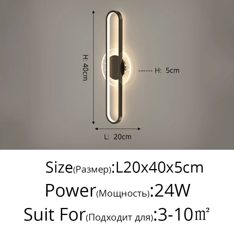 applique murale ovale minimaliste en aluminium pour escalier