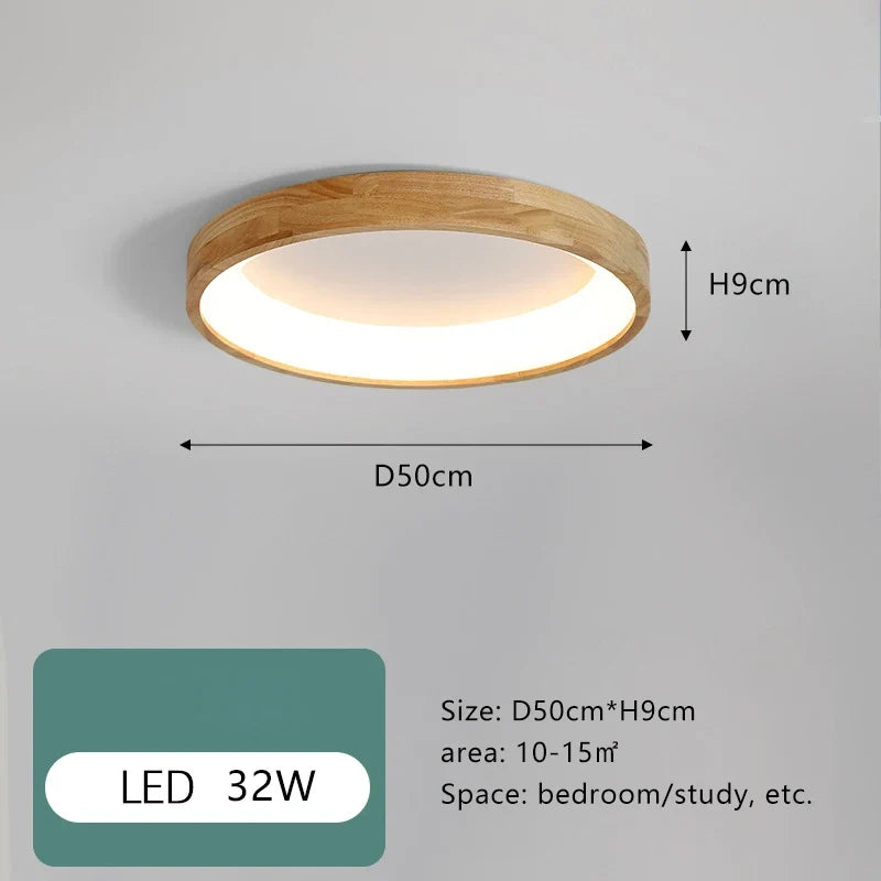 lampes de plafond en bois massif led simple japonais