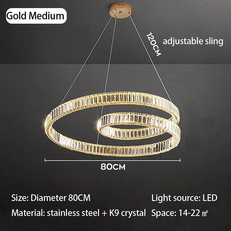 lustre cristal led luxe deco suspension