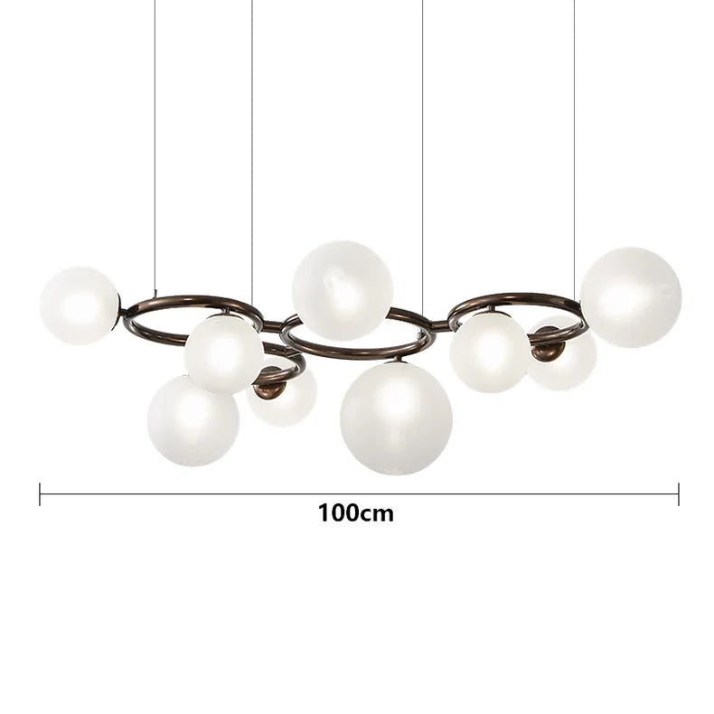 lustre à bulles de verre nordique pour décoration intérieure