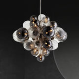 lustre nordique créatif en fer et bulles de verre luxueux