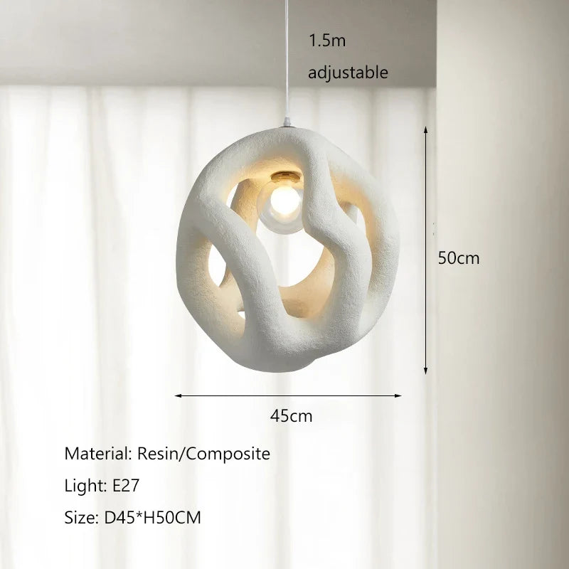 suspension wabi-sabi design haut de gamme en résine led