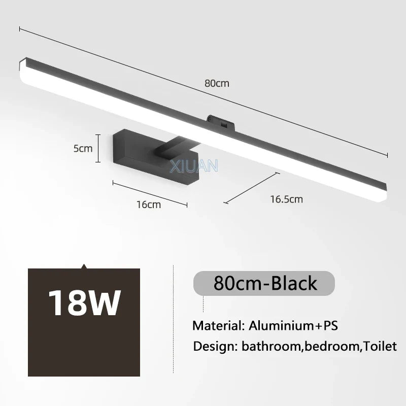 lampe led moderne pour miroir de vanité et vestiaire