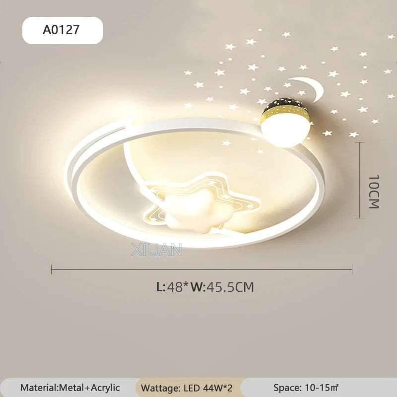 Luxury Minimalist Living Room LED Ceiling Light Starry Sky Projection Metal Cloud Ceiling Lamp For Bedroom Dining Table Home