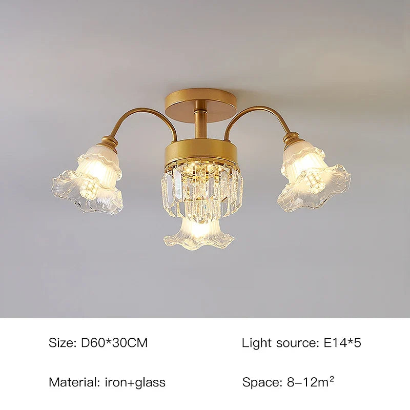lustre rétro en cristal pour décoration intérieure élégante