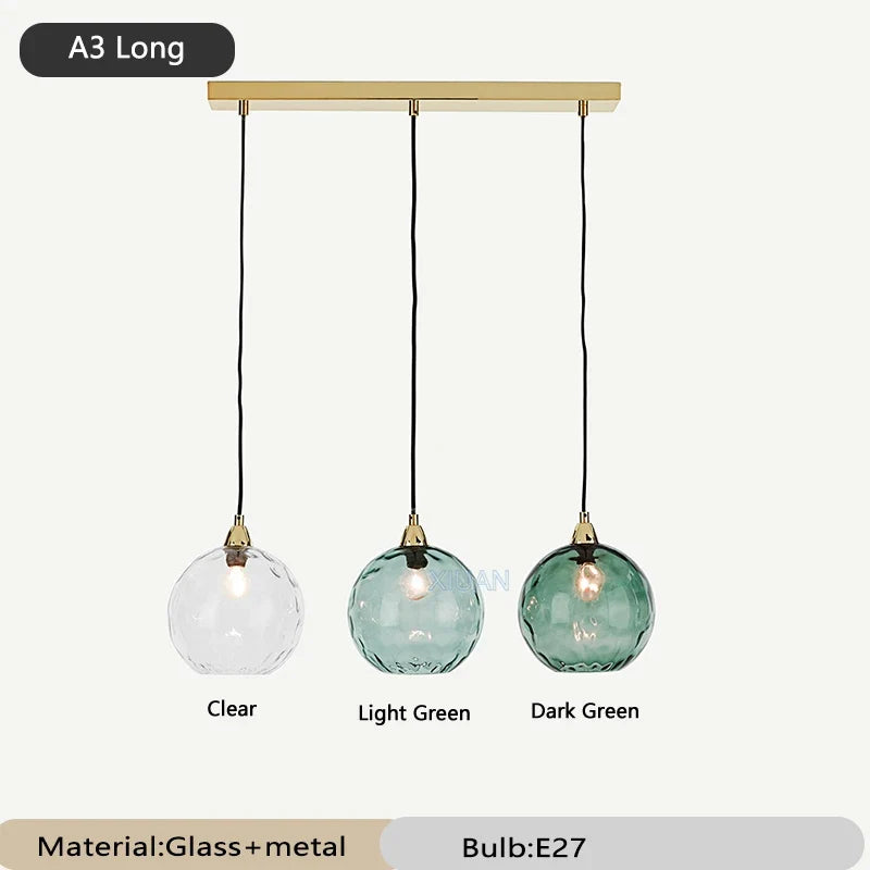 lustre en verre coloré lumineux pour restaurant