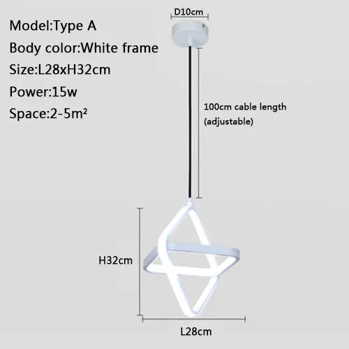 suspension moderne à led design simple et élégant