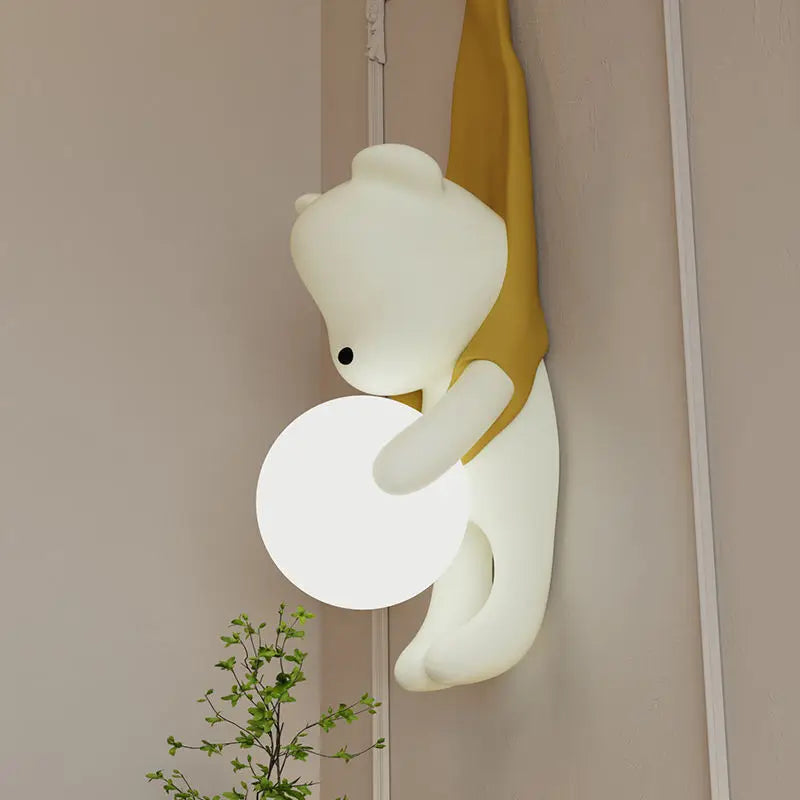 applique murale en résine led petit ours moderne