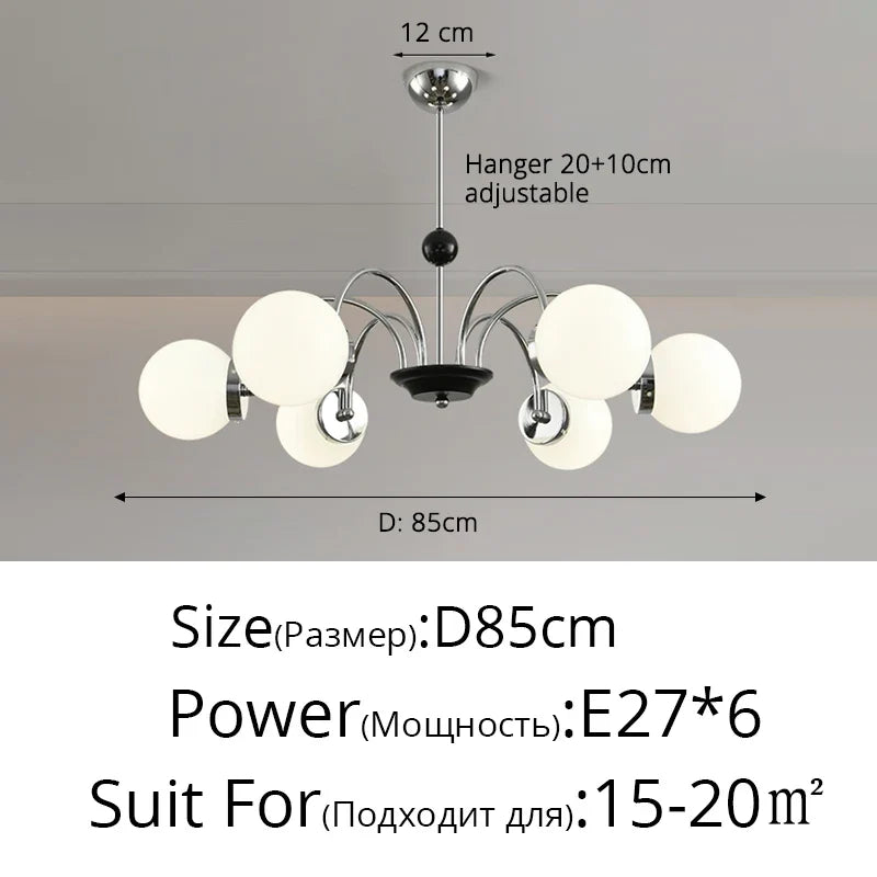 lustre moderne bauhaus magic bean style français crème luxe